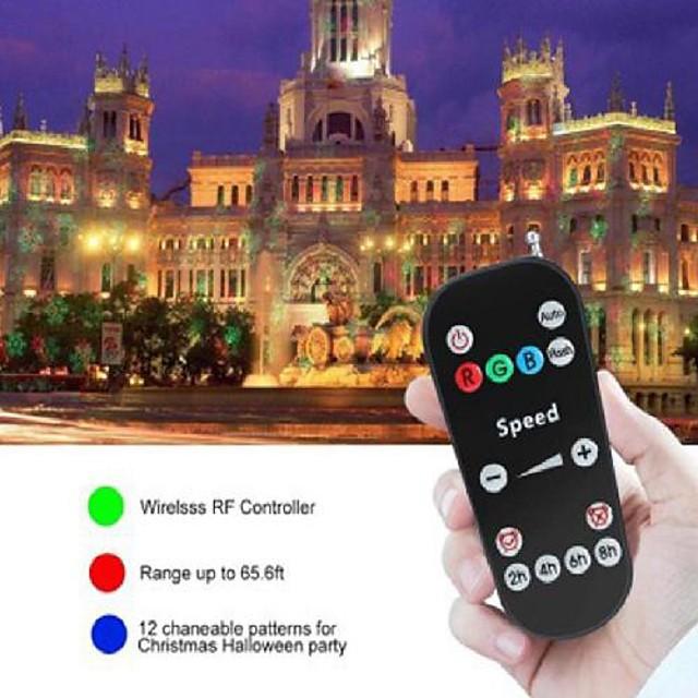 1pcs x-35p-b 8 patterns in 1 rgb  dots star christmas laser light projector outdoor garden laser christmas lights with rf remote control and security lock