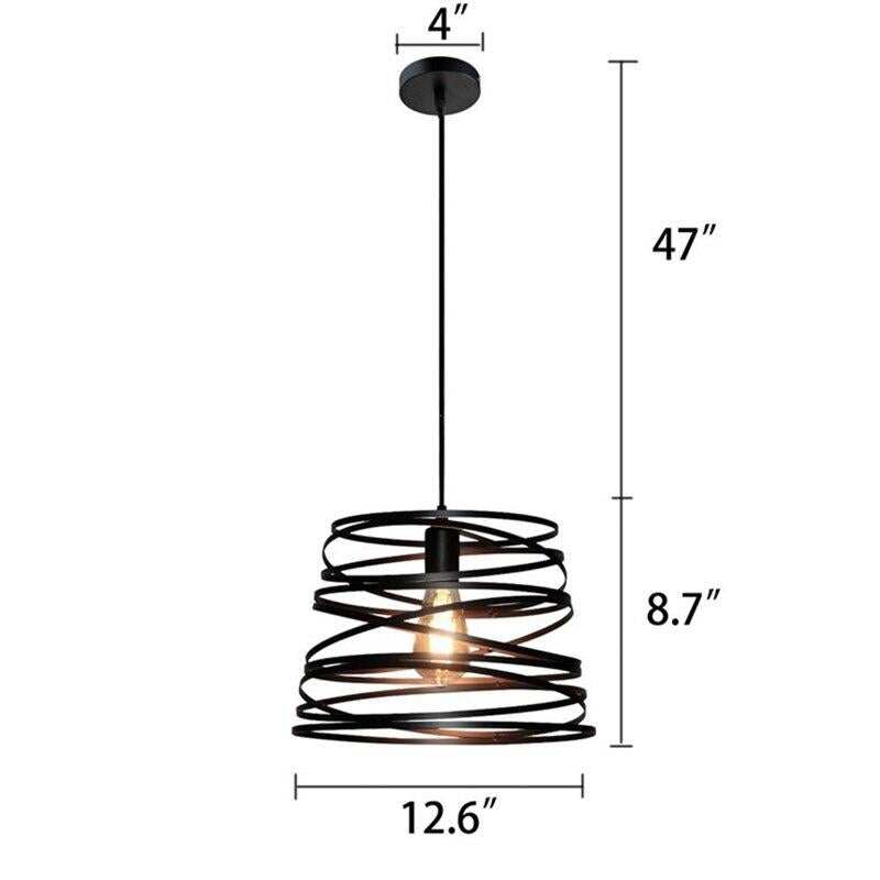 Iron Spiral Pendant Light Black / White Spring  Kitchen Island Suspension Lamp Dining Room Chandeliers Lighting Fixture