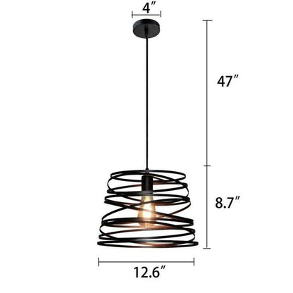 Iron Spiral Pendant Light Black / White Spring  Kitchen Island Suspension Lamp Dining Room Chandeliers Lighting Fixture