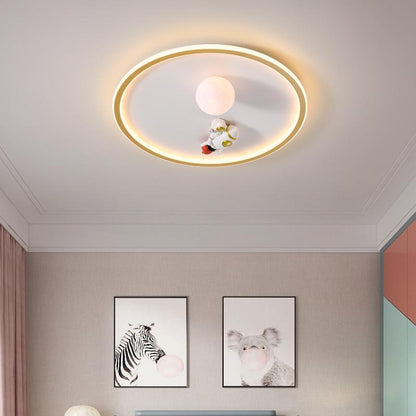 New Creative Astronaut Ceiling Lamp Children's Room Cartoon Moon Planet Bedroom Study Round Nordic Lamps