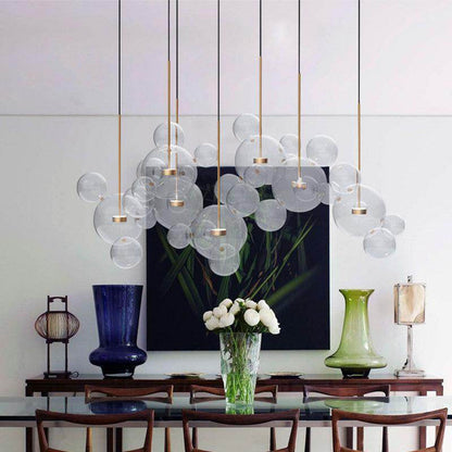 Modern Creative Clear Glass Bubble Ball Led Pendant Lamp for dining room living room bar LED Glass Hang Lamp