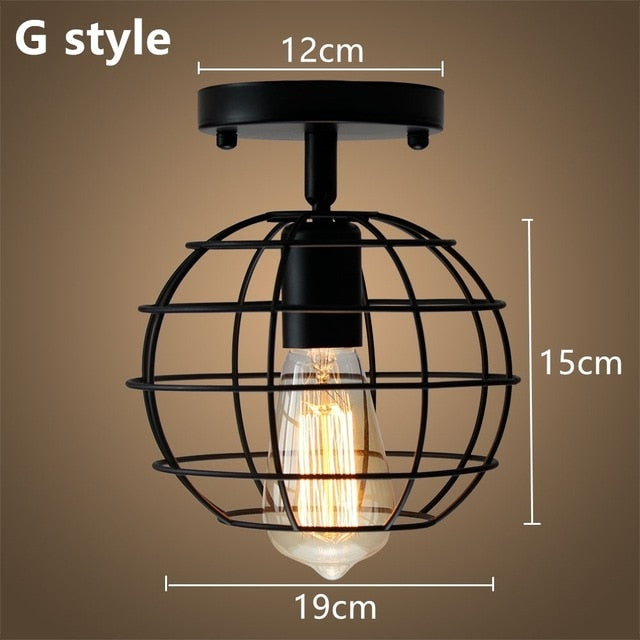 Modern Led Ceiling Lights Adjustable Angle Iron Cage Loft Bulb Ceiling Lamps E27 Industrial Indoor Lighting ZXD0004