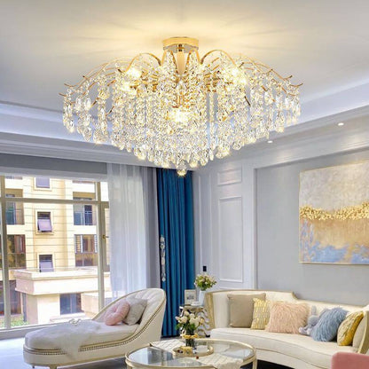 Light Luxury Crystal Ceiling Lamp Post-modern Living Room Main Lamp Simple Atmosphere Crystal Lamp