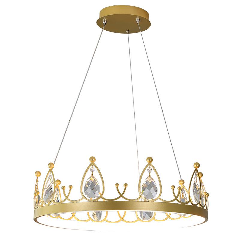 Chandelier Crown Luxury Living Room Bedroom Crystal Lamp