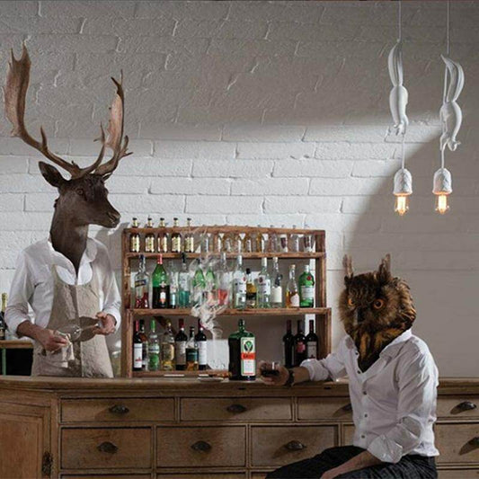 LED Hanglamp Squirrel Shape Nordic Creative Hanging Pendant Light Lamp For Dining Room Living Room Kids Room Pink Blue White E27
