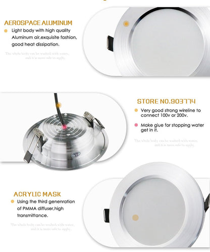1pcs Dimmable Led Downlights 5W 7W 9W 12W Waterproof LED Ceiling Downlight Lamps Led Ceiling Lamp Home Indoor Lighting