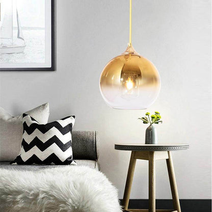 Modern Creative Personality Ball Glass E27 LED Pendant Lamp For Dining Room Living Room Bedroom Study Restaurant Aisle Hall Cafe