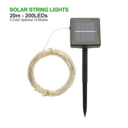 8 Modes Outdoor Solar String Fairy Lights 10M 20M LED Solar Lamps 100/200leds Waterproof For Christmas Garden Street Decoration