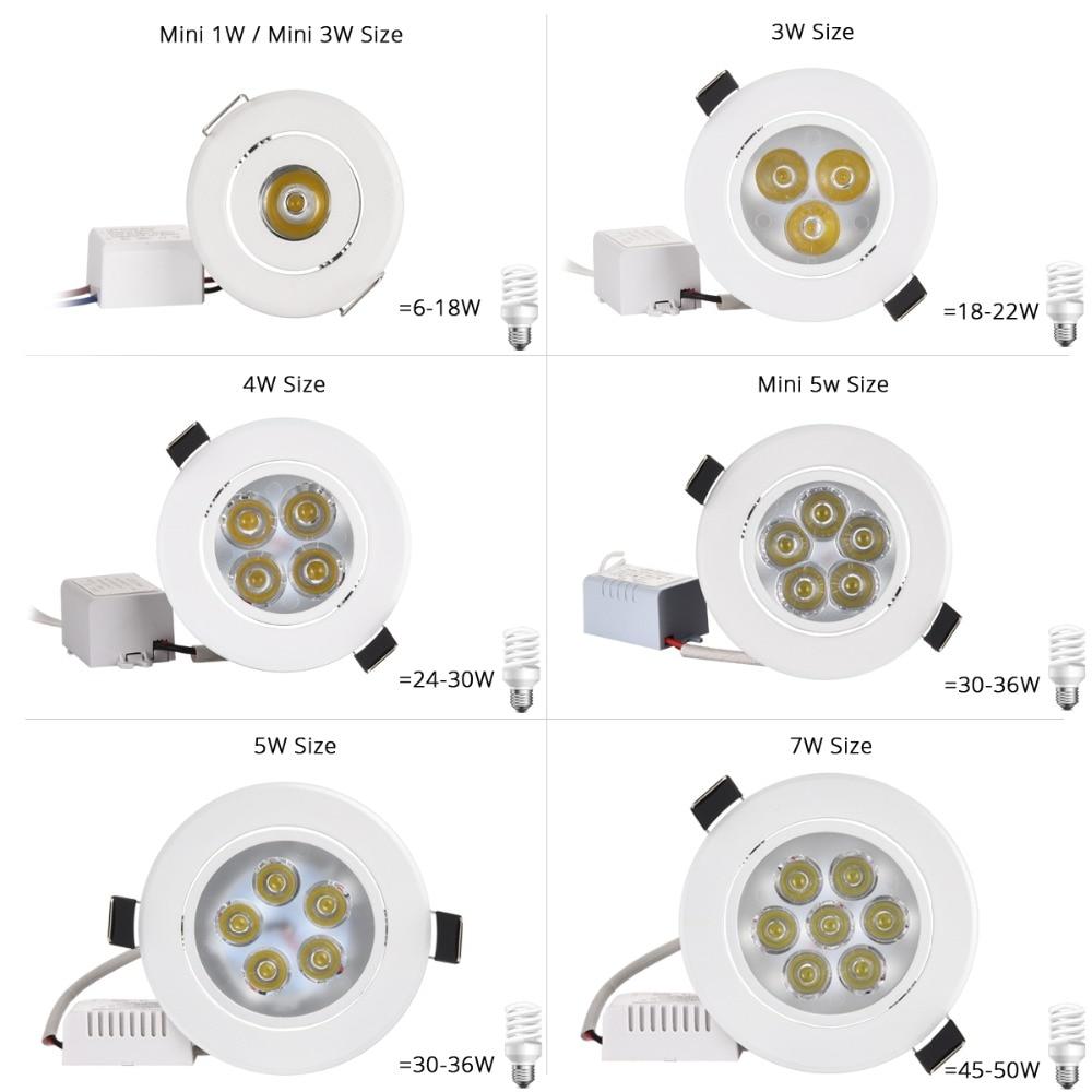 1pcs Spot led 1W 3W 4W 5W 7W Downlight Residential Dimmable Warm Nature Pure White Recessed LED Lamp Light Adjustable