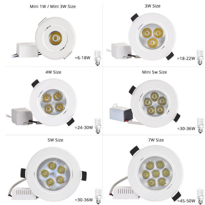 1pcs Spot led 1W 3W 4W 5W 7W Downlight Residential Dimmable Warm Nature Pure White Recessed LED Lamp Light Adjustable