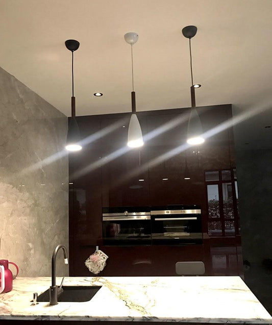 Nordic Minimalism Droplight E27 Aluminum Wood Pendant Lights, Home Restaurant Decor Lighting Lamp And Bar Showcase Spot Light