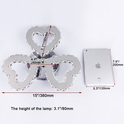 Modern LED Heart Shaped Three Rings Crystal Ceiling Lights Appliance Bedroom Light