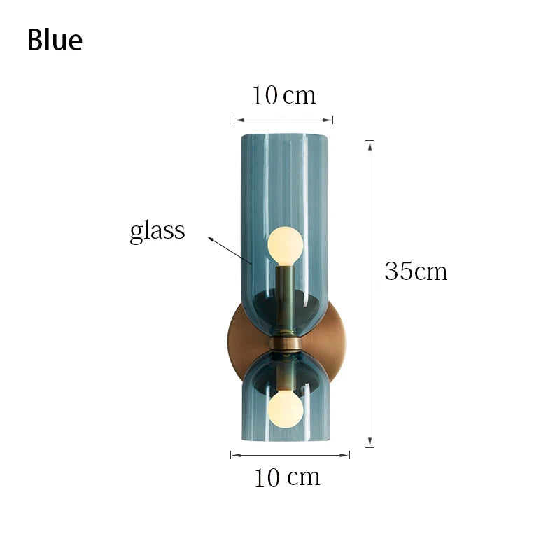 Nordic Creative Glass Wall Lamp Hallway Foyer Bedroom Living Room Bedside Lamp Study Light Wall Lamp