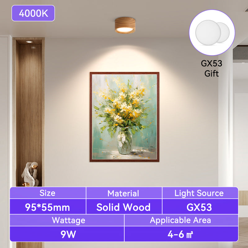 Downlight Wooden Ceiling Lamp 220V Indoor Decor Lamps Room Lighting Living Room Corridor LED Down Lights