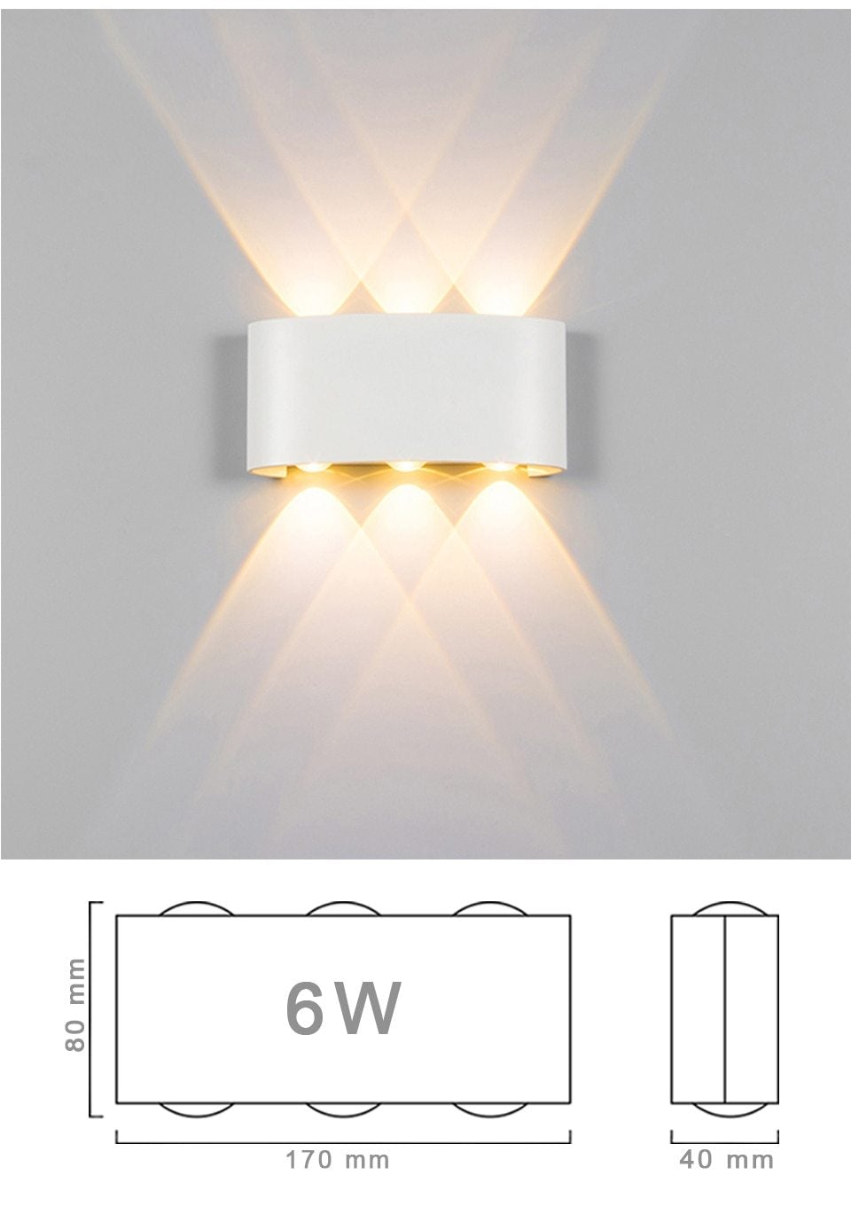 Wall Lamp Led Aluminum Outdoor Indoor Ip65 Up Down White Black Modern For Home Stairs Bedroom Bedside Bathroom Light