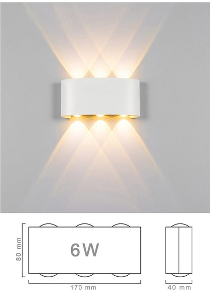 Wall Lamp Led Aluminum Outdoor Indoor Ip65 Up Down White Black Modern For Home Stairs Bedroom Bedside Bathroom Light