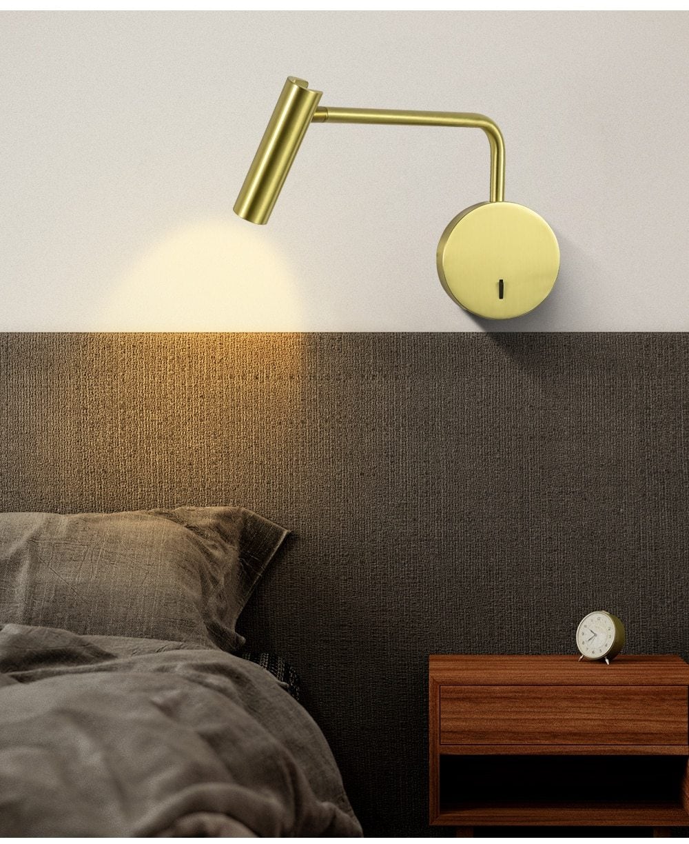 ZEROUNO led wall light wall lamp arm swivel home modern decor bedroom switch LED 3W reading light bedside indoor home interior