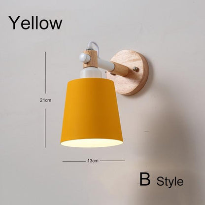 Nordic Wood Wall Lights Bedroom Beside LED Lights Black & White Modern E27 Wall Lamps LED Restaurant Bar Lighting E27 ZBD0016
