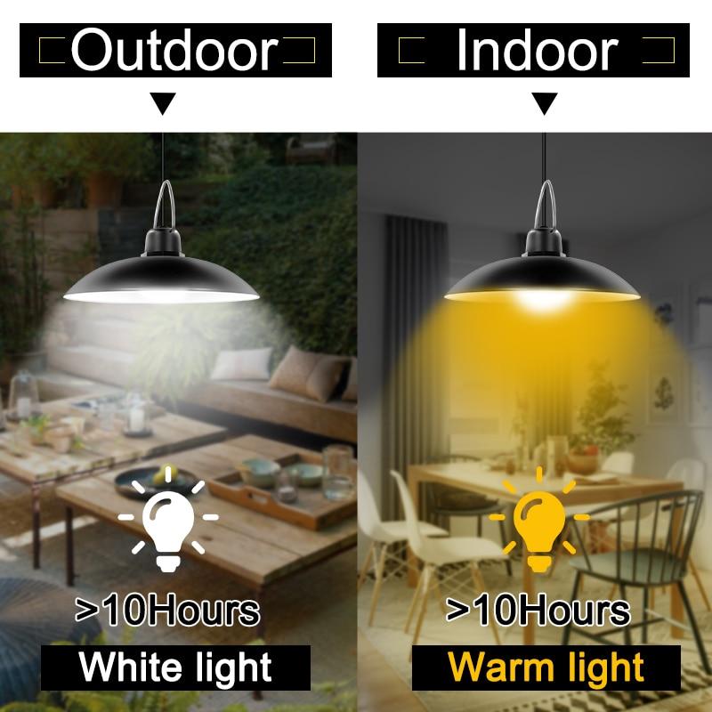 Double Head Solar Pendant Light Outdoor Indoor Solar Lamp With Line Warm White/White Lighting For Camping Home Garden Yard