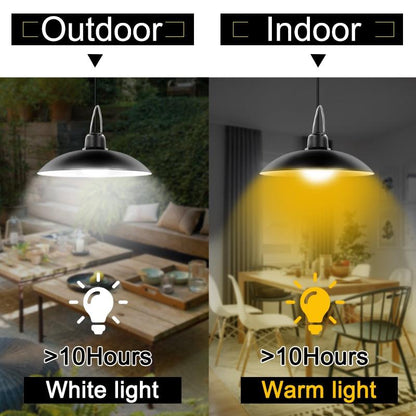 Double Head Solar Pendant Light Outdoor Indoor Solar Lamp With Line Warm White/White Lighting For Camping Home Garden Yard