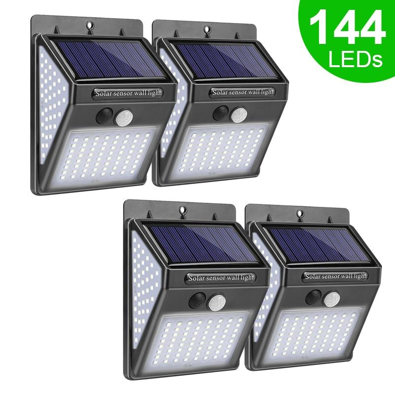 LED Solar Light Outdoor Solar Lamp with PIR Motion Sensor Solar Powered Waterproof Wall Light for Garden Yard Path Decoration