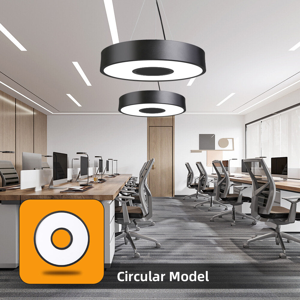 LED Round Pendant Light 110V/220V Ceiling Chandelier Office Ring Hanging Lamps Dining Living Room Home Ceiling Lighting Fixture