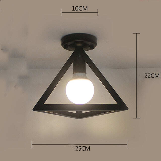 Vintage Ceiling Lights Lustre Luminaria Led Ceiling Lamp Loft Iron Cage Fixtures Lighting