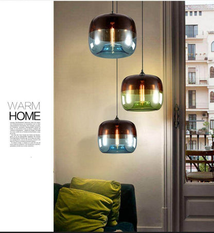 Modern Nordic Art Deco Colorful Hanging Glass Pendant Lamp Lights Fixtures E27 LED For Kitchen Restaurant Living Room Bedroom