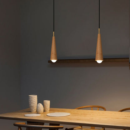 Modern Wooden LED Pendant Light Hanging Lamp Living Room Decor Kitchen Long Tube Pendant Lights