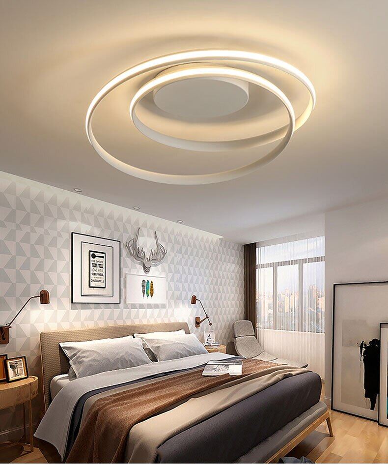 New Modern Ceiling Light For Living Room Bedroom Dining Room White&Black Aluminum Alloy Ceiling Lamp Light Fixtures