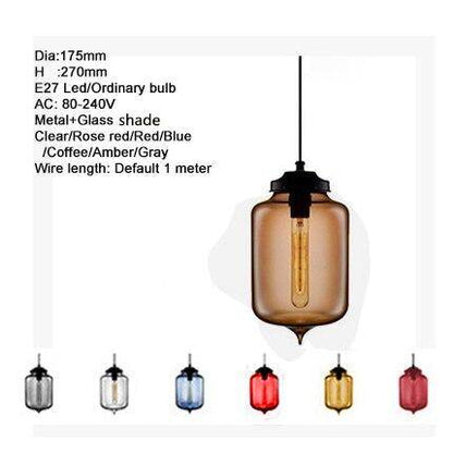 Modern Loft E27 Glass Bowl Pendant Lights Colorful Simple Hanging Lamps For Kitchen Living Room Bedroom Restaurant Hotel Room