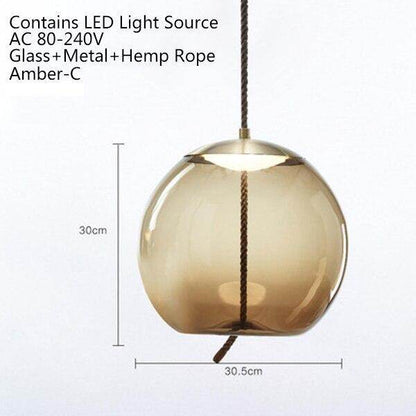 Modern Loft Industrial Lamp Blue Glass Pendant Light LED Art Deco Nordic White Hang Lamp For Living Room Kitchen Bedroom Parlor
