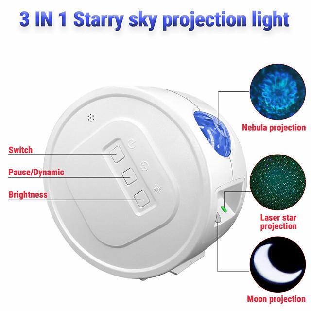 Star Sky Projector  LED Galaxy Night Light Moon Stars Nebula Ocean Lamp Galaxy Projector Rotation Light