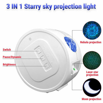 Star Sky Projector  LED Galaxy Night Light Moon Stars Nebula Ocean Lamp Galaxy Projector Rotation Light