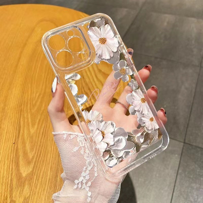 Rose Flower Phone Case For iPhone 16 Pro Case iPhone 17 11 13 15 12 14 Pro Max 16E XR XS 7 8 Plus SE Soft Shockproof Clear Cover