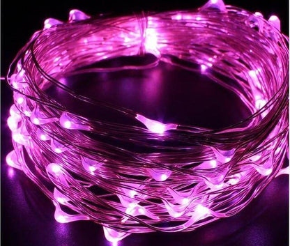 50 100 LED Outdoor Light String Fairy Garland Battery Power Copper Wire Lights For Party Christmas Wedding 5 Colors