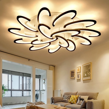 Black White Body LED Chandeliers  For Living Room Acrylic Lampara De Techo Modern Chandelier Lamp Indoor Home fixture Lighting