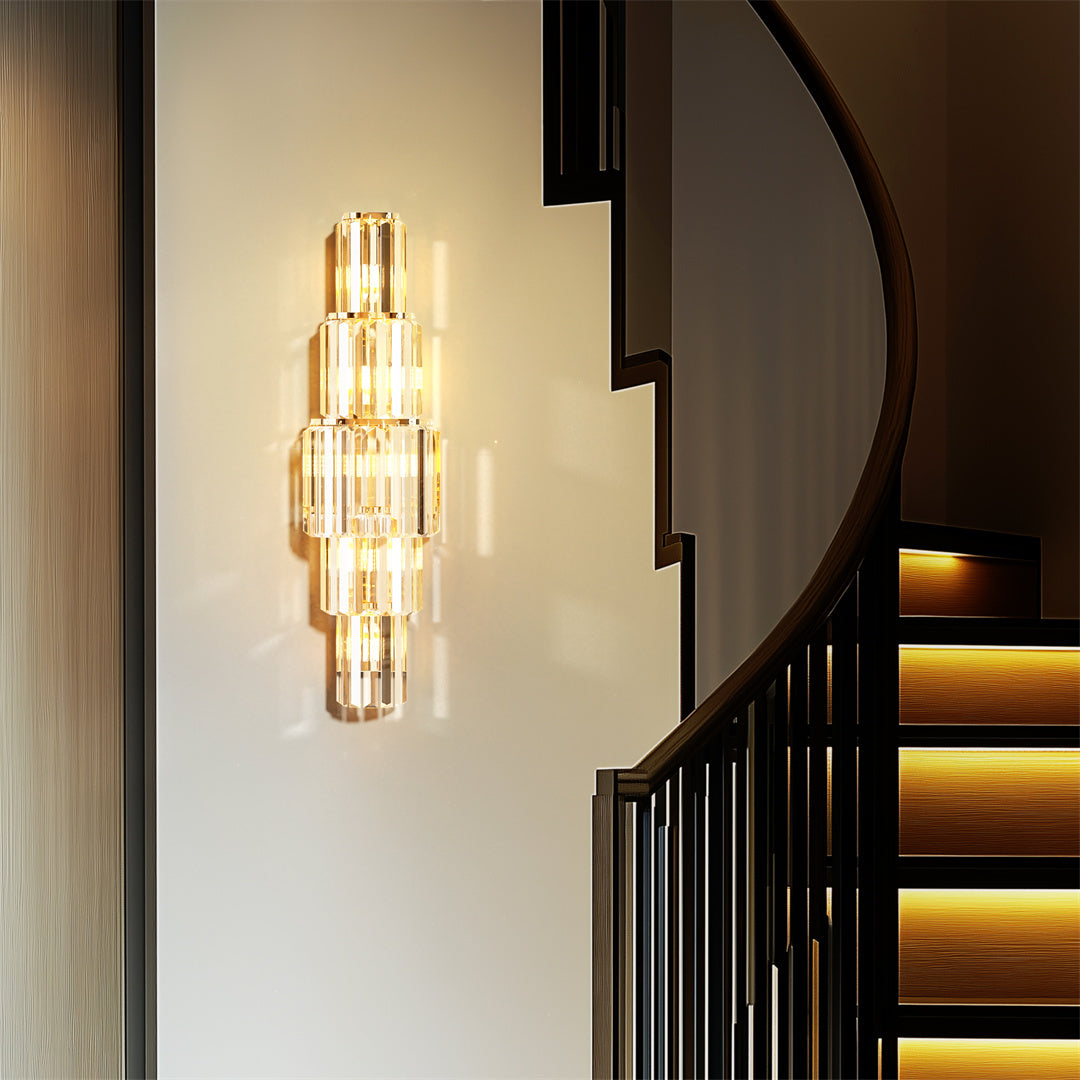Modern Crystal Wall Lamp 3-Layer Wall Crystal Sconce Light E14 Led Corn Lights