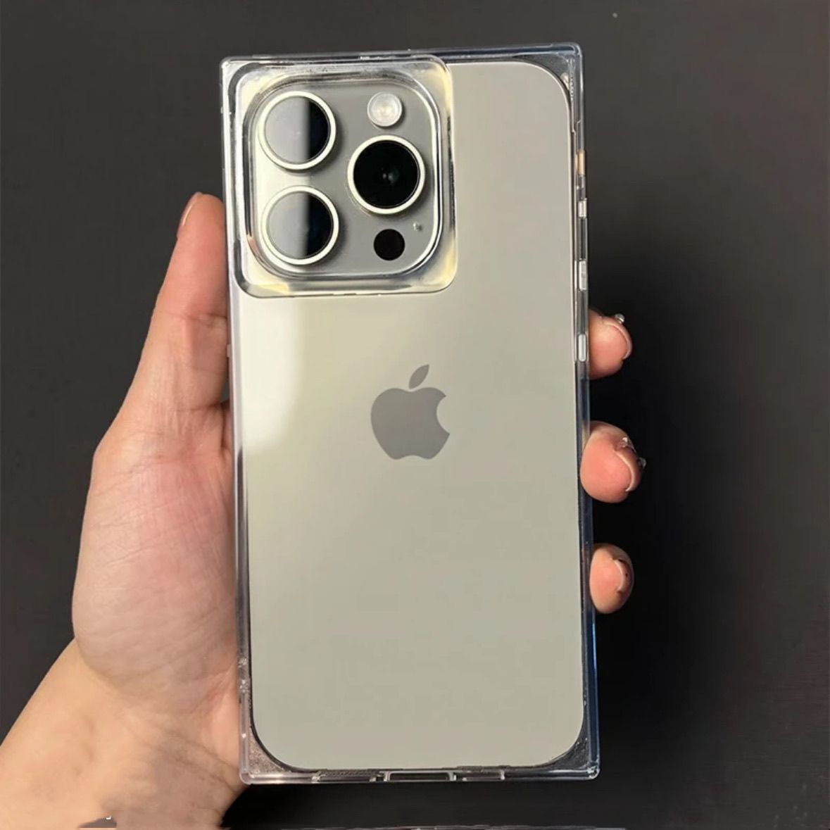 Luxury Ice Cube Square Soft Siicone Clear Case for iPhone 16 15 14 Pus 13 12 11 Pro Max Shockproof Crystal Rubber Phone Cover