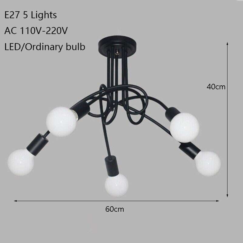 Modern Industrial Creative Personality Spider LED E27 Ceiling Light For Bedroom Living Room Study Restaurant Hotel Cafe Bar Hall