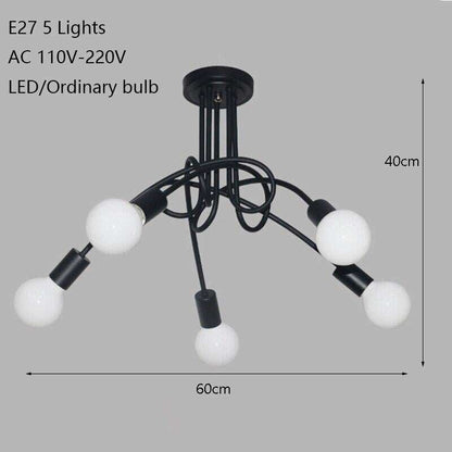 Modern Industrial Creative Personality Spider LED E27 Ceiling Light For Bedroom Living Room Study Restaurant Hotel Cafe Bar Hall