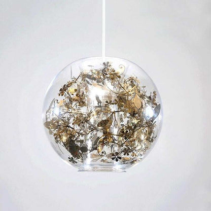 Nordic Glass Ball Flower Pendant Light LED E27 With 4 Colors Loft Modern Hanging Lamp For Living Room Bedroom Kitchen Restaurant
