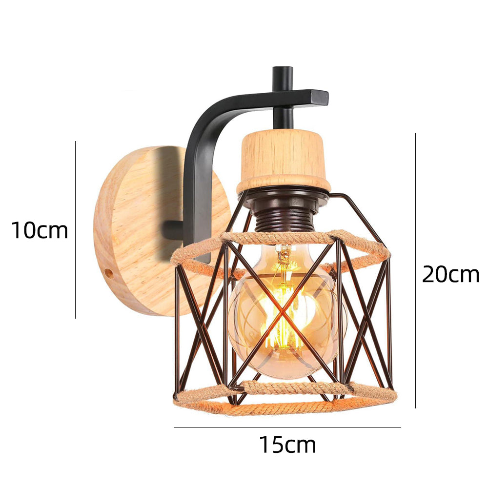 Modern Wood Wall Lamps Vintage Sconce Wall Lights Fixture E27 Bedside Retro Lamp Industrial Dining Room Bedroom Lighting
