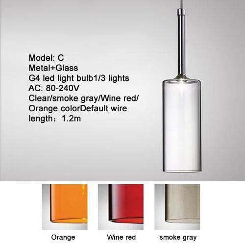 Modern Colorful Single Head/Three Heads Glass Pendant Lights G4 Led Lliving Room Bedroom Restaurant Personality Pendant Lamps