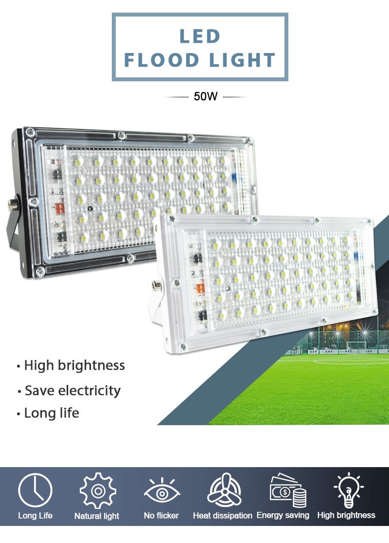 10pcs LED Flood Light 50W led Floodlight led cob spotlight 2835 SMD LED street Lamp waterproof IP65 outdoor Lighting