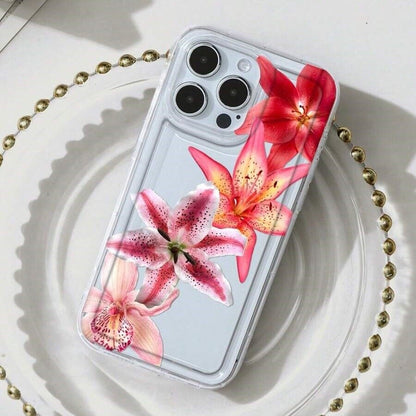 Pink Flower Phone Case For iPhone 17 Case For iPhone 11 13 14 12 15 16 Pro 17 Pro Max 17 Air 16E XR  Soft Clear Cover
