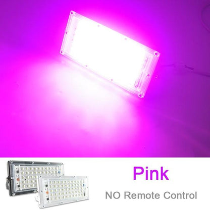 2pcs LED Flood Light 50W 100W RGB Floodlight street IP65 Waterproof Outdoor Wall Reflector Lighting AC Garden Spotlight