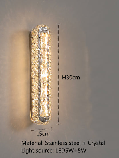 Wall Lamp Crystals Strip Interior Wall Light for Living Room Background Bedside Corridor Decoration Wall