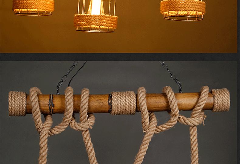 Vintage Restaurant Creative Hemp Rope Chandelier