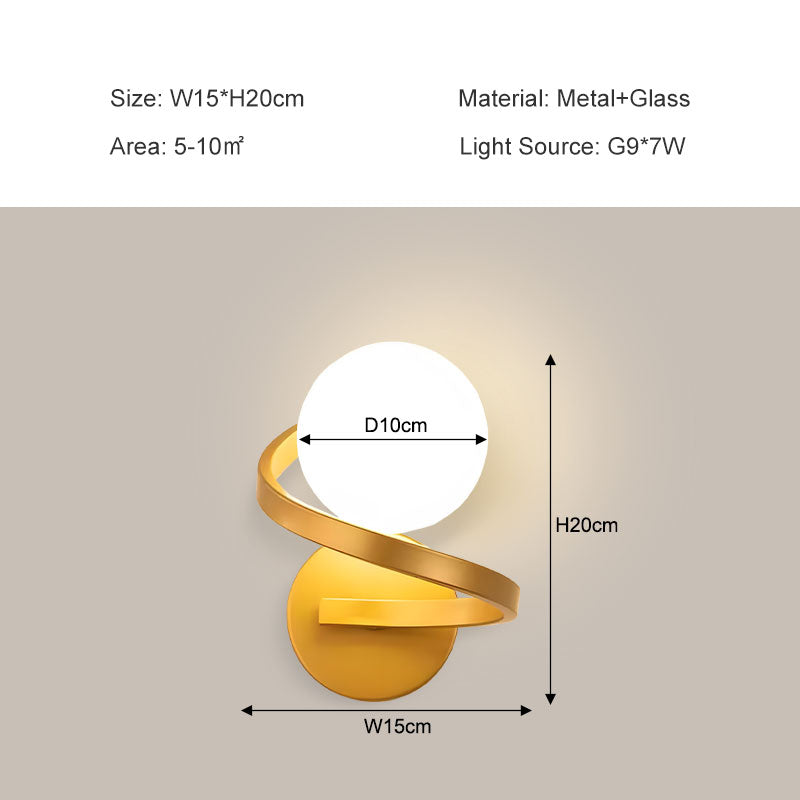 White Frosted Glass Lampshade Wall Lights G9 7W Creative Dining room Bedroom Bedside Aisle Wall Lamp Modern LED Lighting